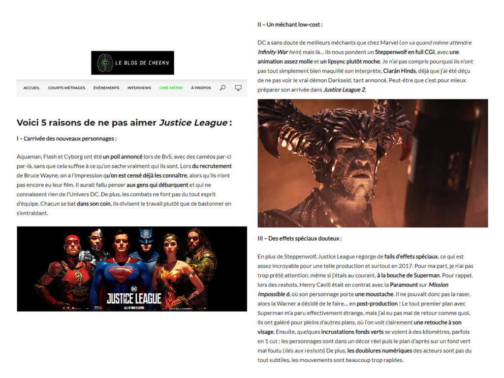 Justice League Le Blog de Cheeky 2017